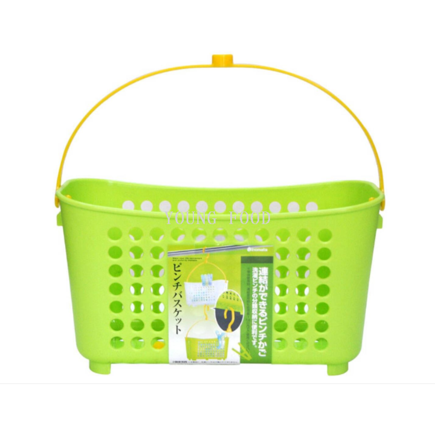 包邮批发 日本进口INOMATA 带挂钩长方形收纳篮S 绿色 日用百货产品图