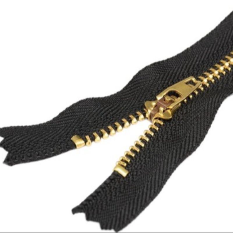 牛仔裤金属铜齿拉链裤子门襟黑色4号铜拉锁休闲西裤拉头