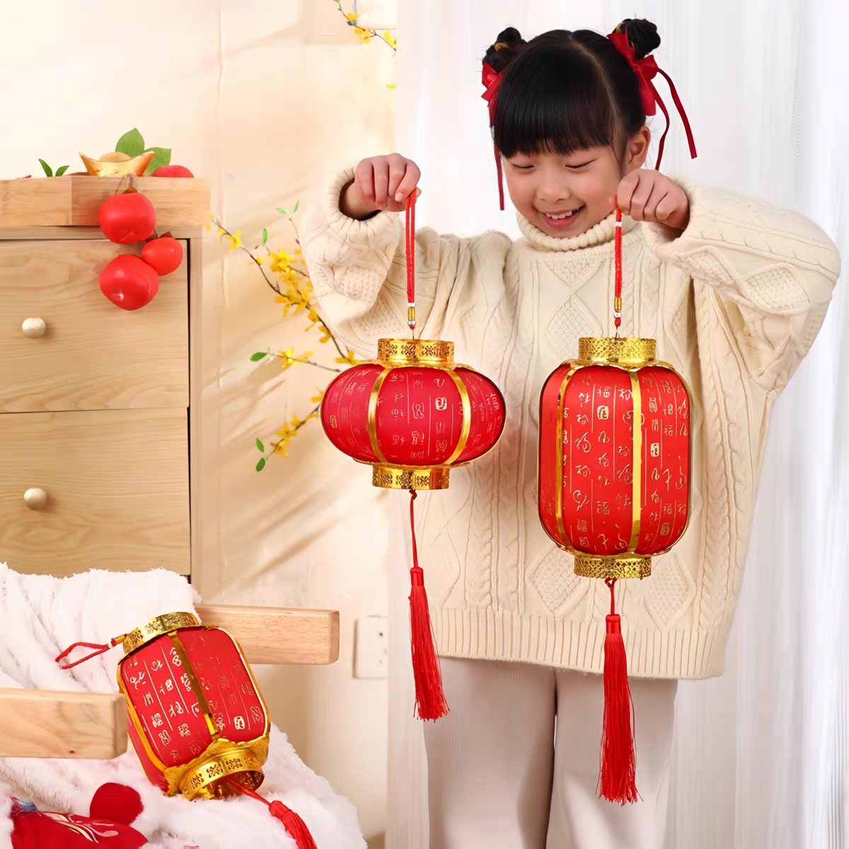 喜庆灯笼，节日灯笼，中秋中秋元宵手提灯笼儿童灯笼醒狮灯笼手工产品图