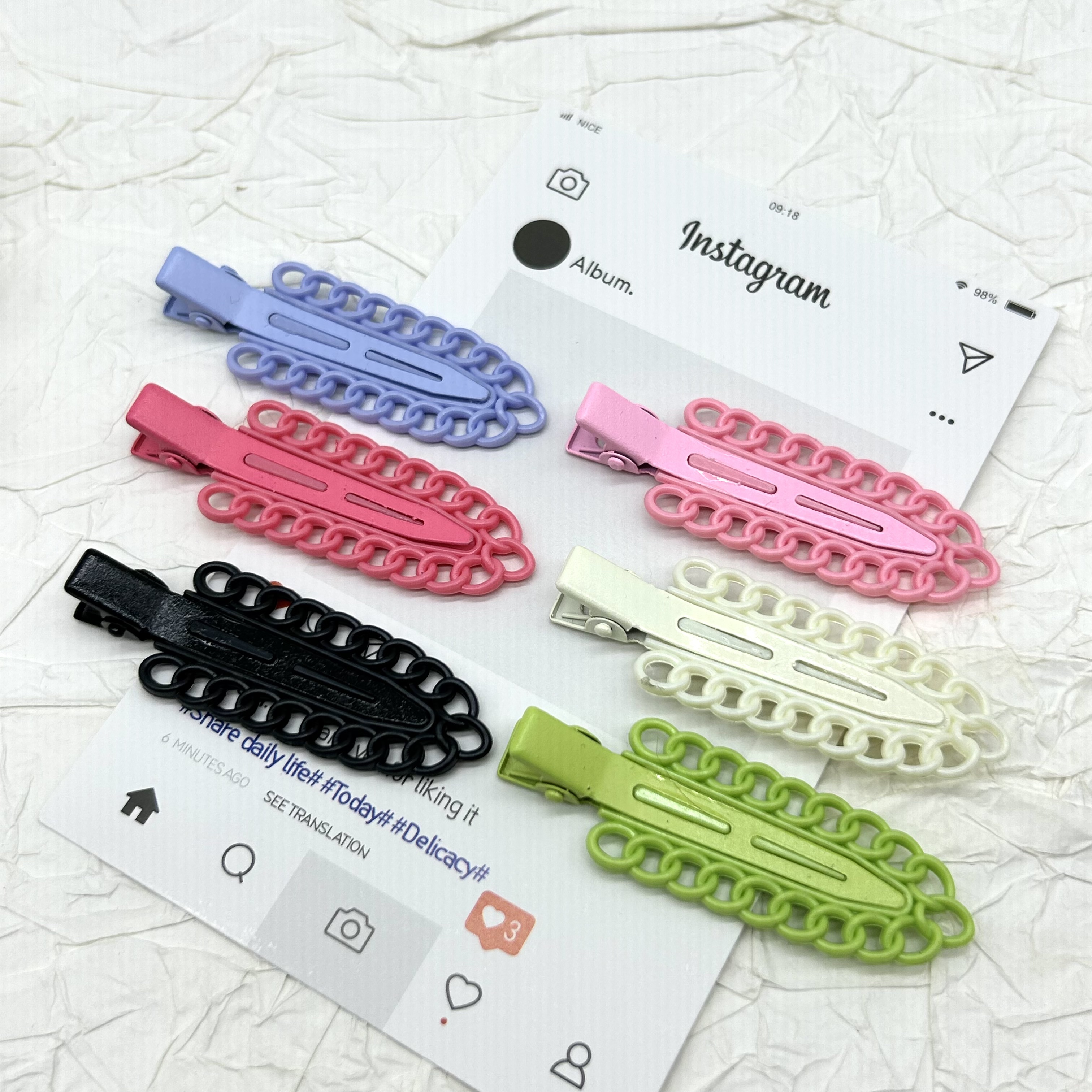 创意饰品精美发饰 发夹 多款式可选 夹子持久固定不易滑落发夹发饰发卡创意饰品链条夹子白底实物图