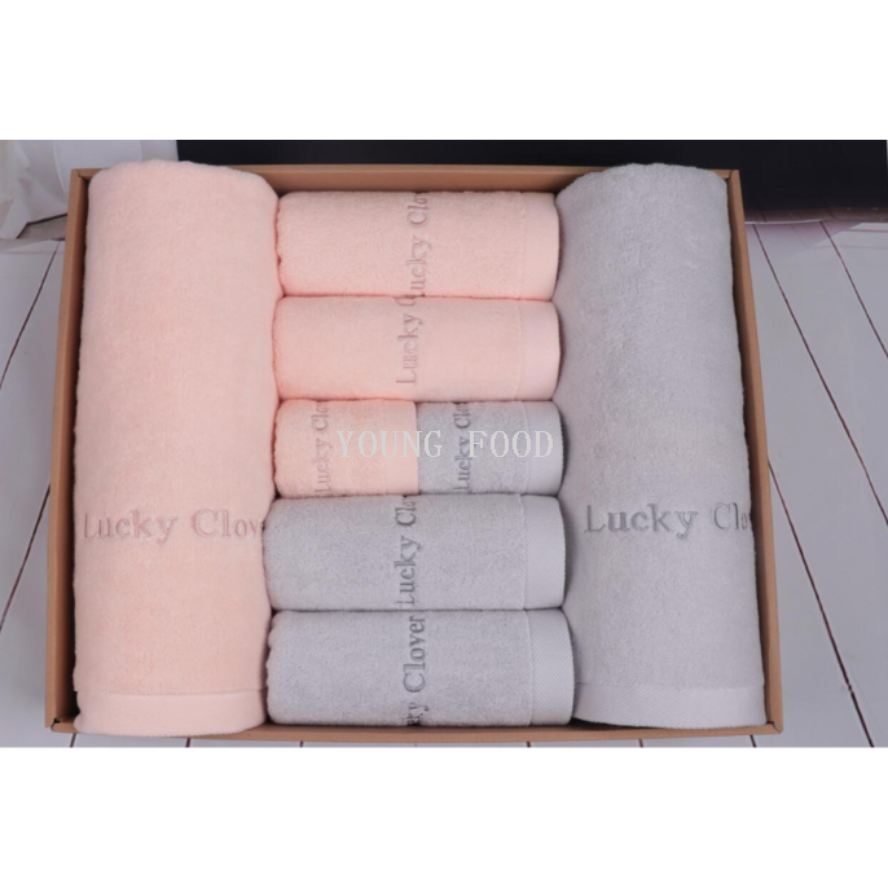 批发包邮韩国进口HAPPYLIFE 新贵族经典套装（八件套）毛巾+浴巾