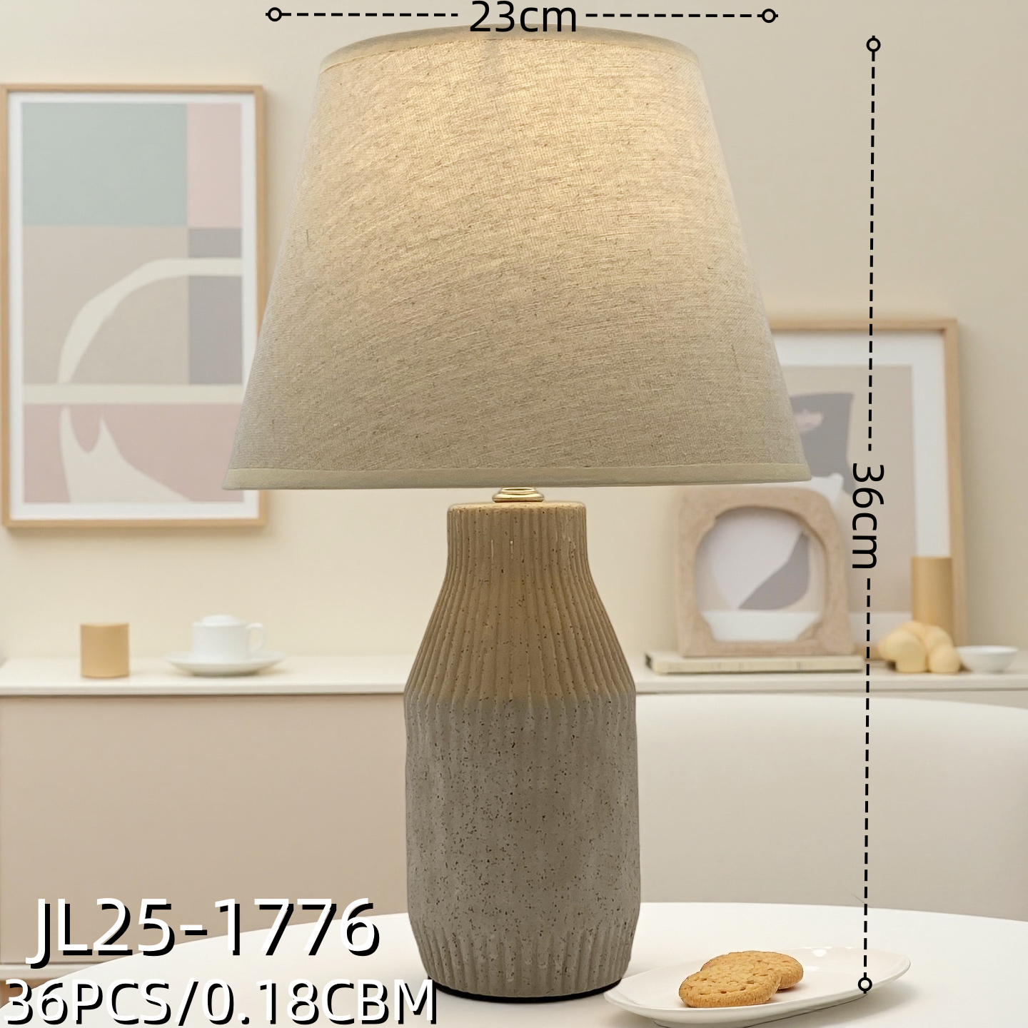JL2025 New Wabi-sabi style ceramic bedroom bedside table lamp lighting fixtures Hotel supplies details Picture