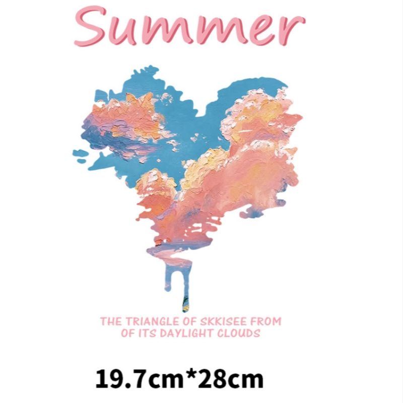 蓝色爱心转印服装T恤卫衣烫画