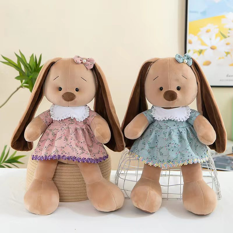 The Pinyou plush toy doll is a flower dress rabbit that children all love Specification image