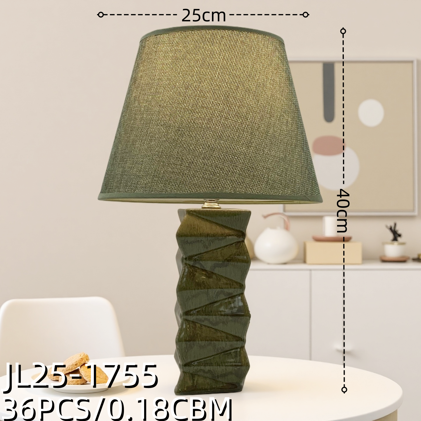 JLlamp新款侘寂风陶瓷台灯床头灯 酒店用品 装饰36pcs起批