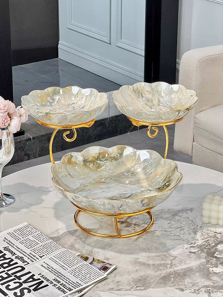 欧式多层陶瓷水果盘客厅茶几家用精致干果糖果果盘前台摆放点心盘详情图2