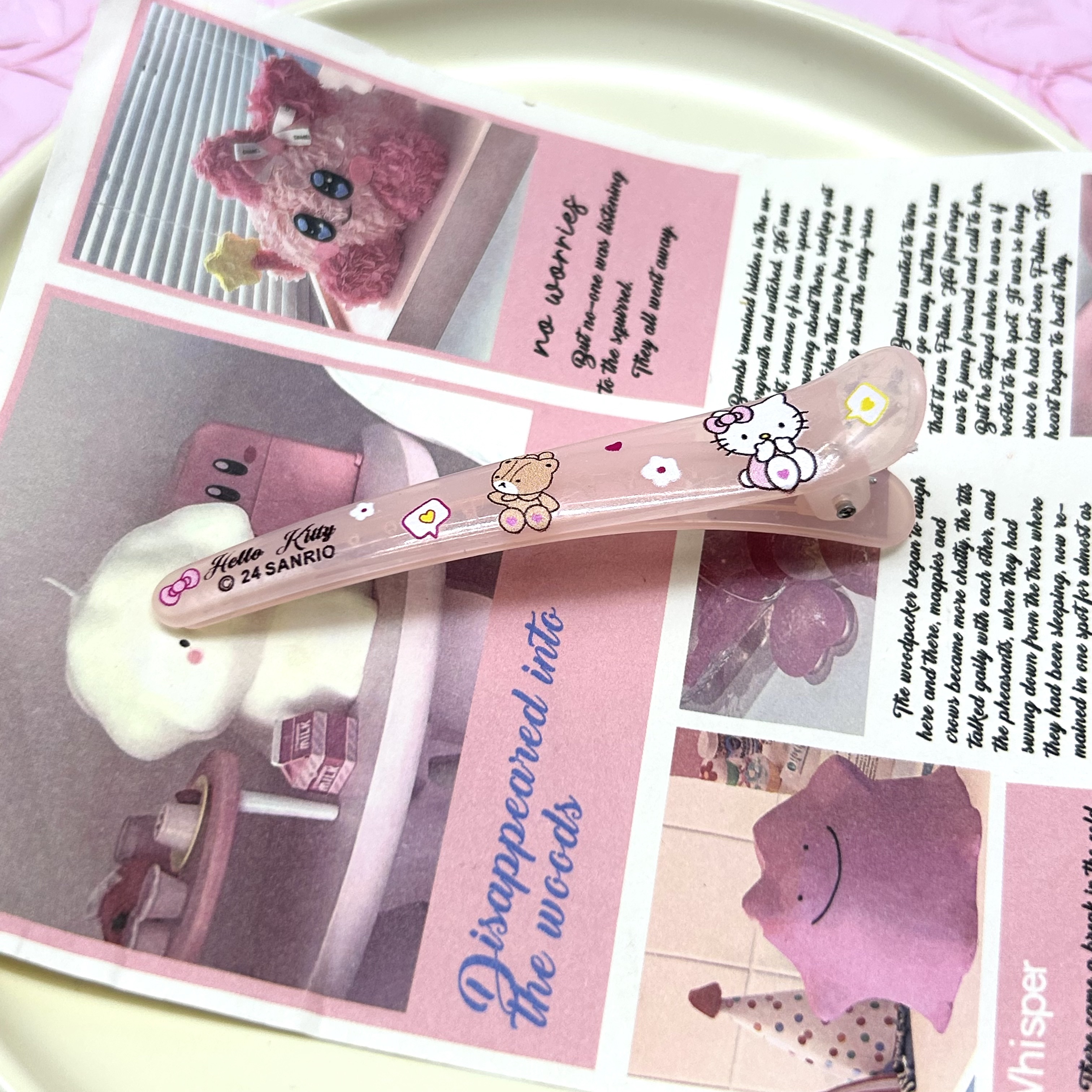 可爱粉色透明塑料夹可爱侧边刘海夹碎发夹少女儿童夹