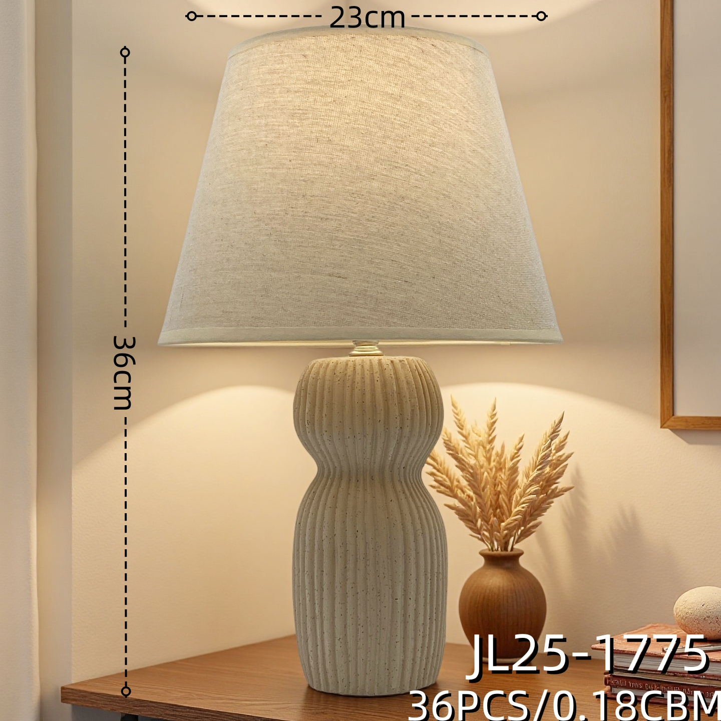 JL2025 New Wabi-sabi style ceramic bedroom bedside table lamp lighting fixtures Hotel supplies pic 2