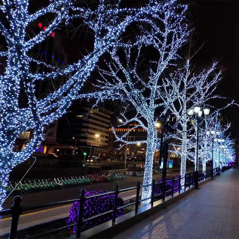彩灯串灯满天星户外防水缠树装饰led树灯挂树彩灯灯霓虹灯星星灯加量版10米100灯