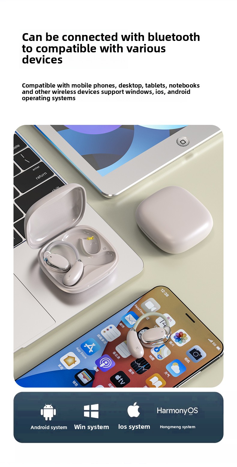 AI智能翻译耳机 V18跨境超长续航电量显示半入耳挂耳式蓝牙耳机详情8