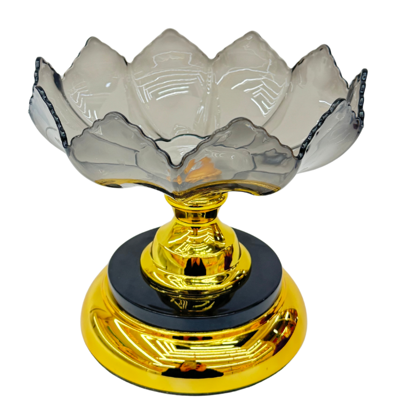 Black single-layer electroplated fruit plate, durable and shock-resistant plastic fruit plate Item Picture