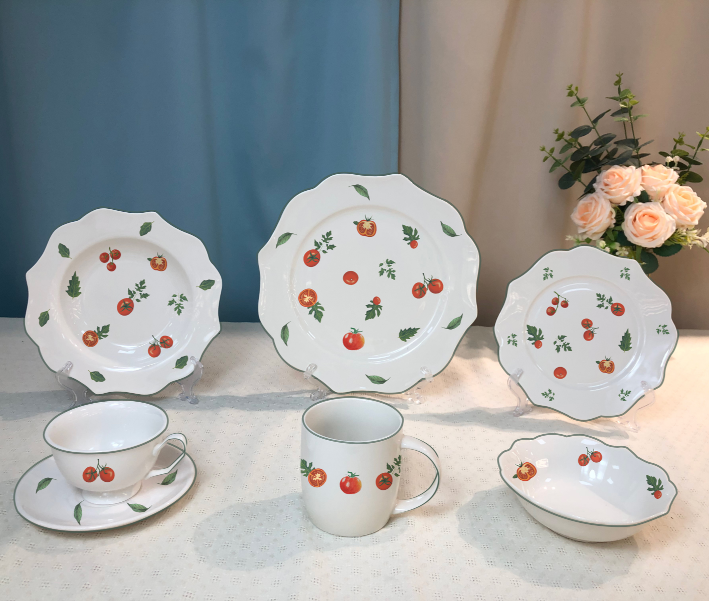Light luxury, high appearance level, high-end sense, manor French relief tableware set, bowls, plates, high-end sense, tableware, housewarming wedding gift, modern simple style tableware set, high-end tableware, ceramic plates pic 2