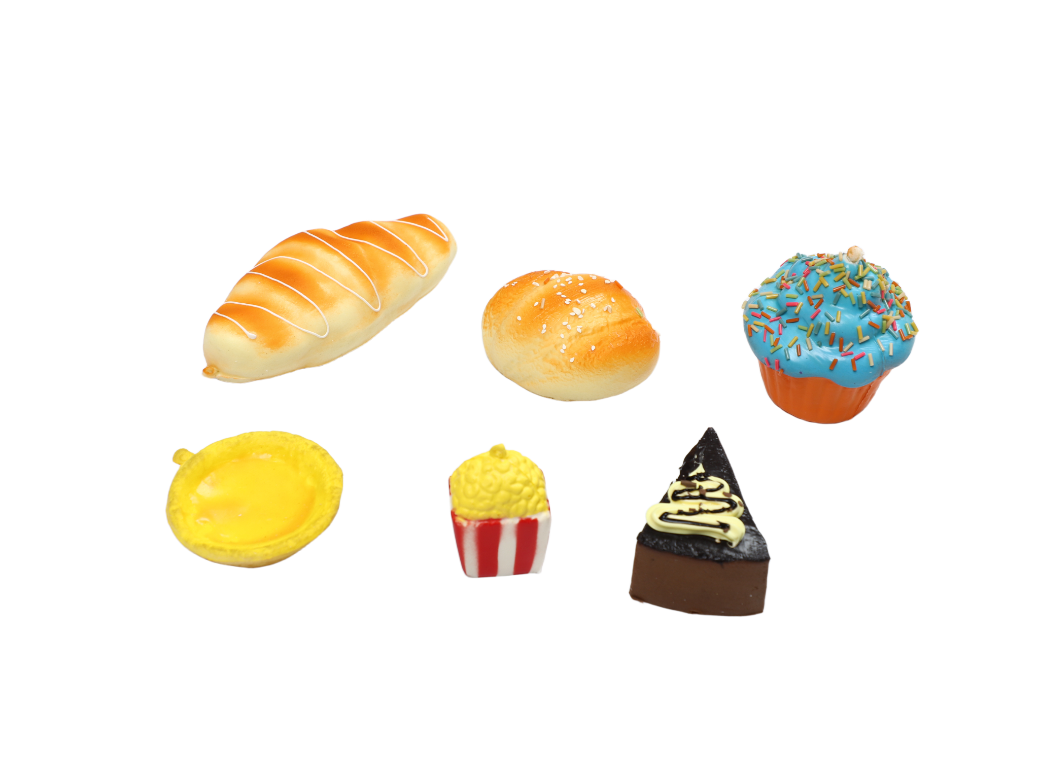 林苑减压环保带香味慢回弹PU仿真食物面包蛋糕套装大牛角开口汉堡泡芙大甜甜圈蛋糕面包模型摄影5