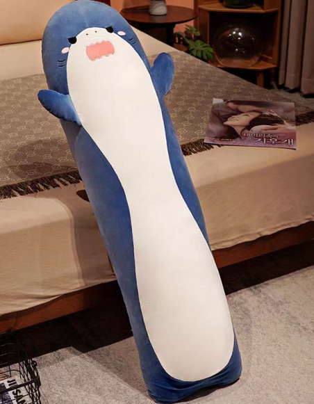 70厘米鲨鱼抱枕玩偶抱着睡觉布娃娃女孩公仔长条男生款夹腿超软毛绒玩具