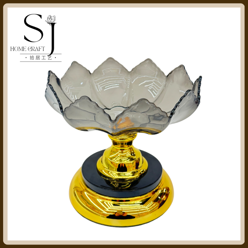 Black single-layer electroplated fruit plate, durable and shock-resistant plastic fruit plate pic 4
