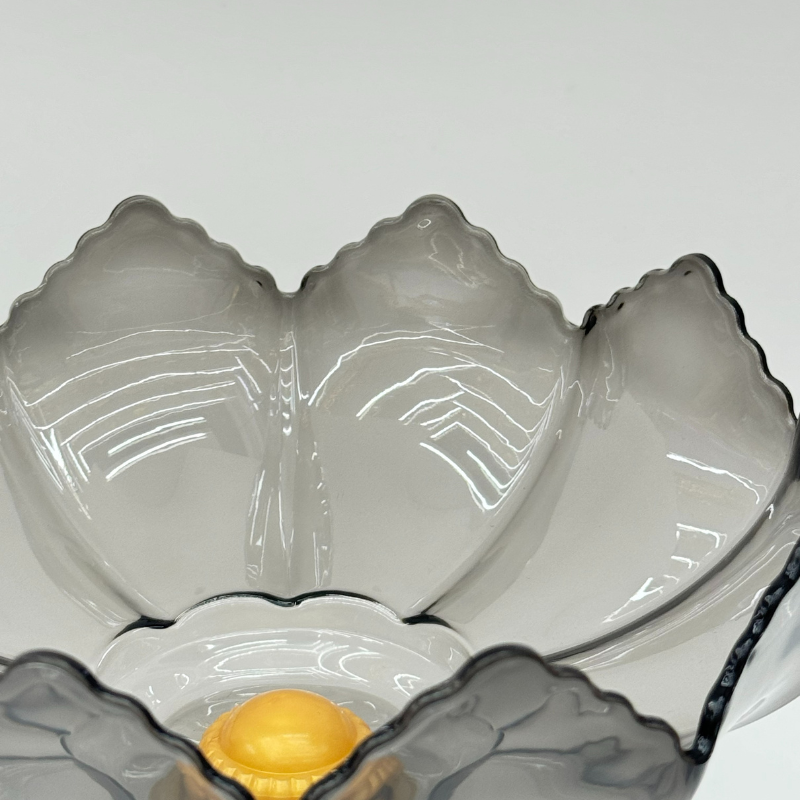 Black single-layer electroplated fruit plate, durable and shock-resistant plastic fruit plate Specification image