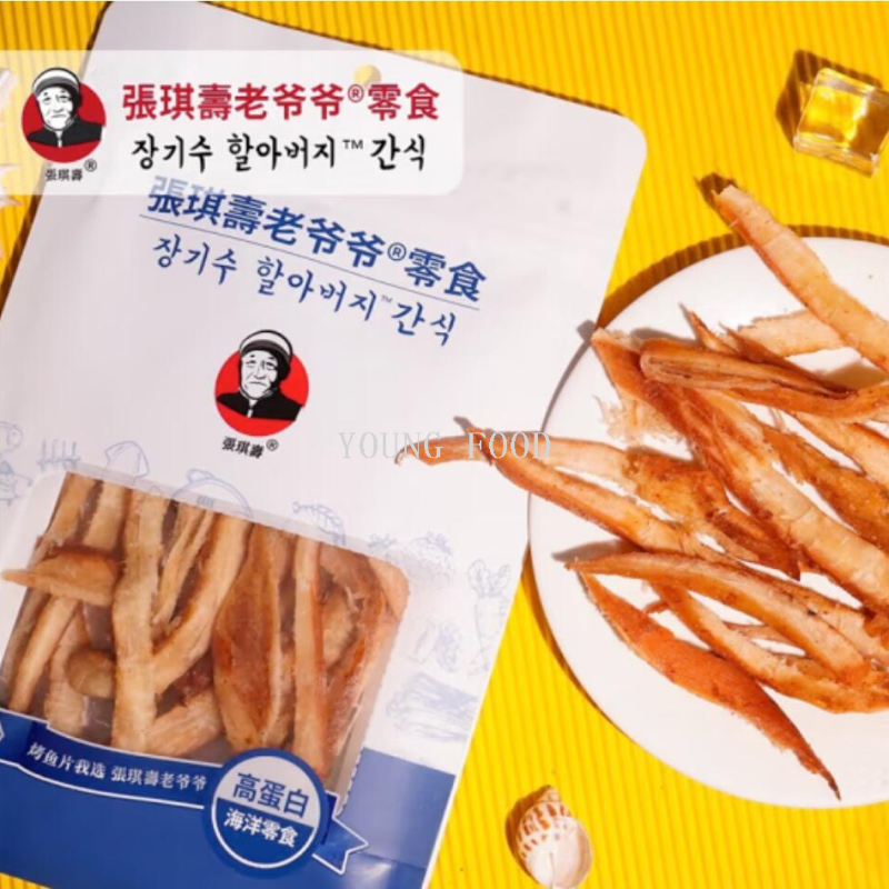 张琪寿老爷爷原味粗鱿鱼条乐享版80克即食手撕 真鳕鱼片胡椒味粗详情图4