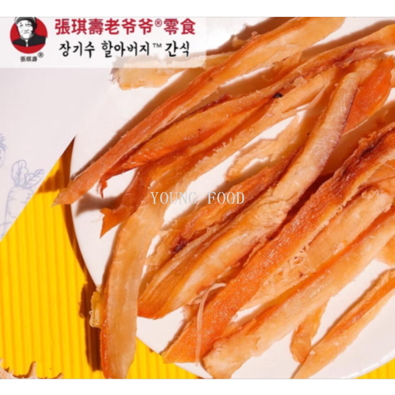 张琪寿老爷爷原味粗鱿鱼条乐享版80克即食手撕 真鳕鱼片胡椒味粗详情图2