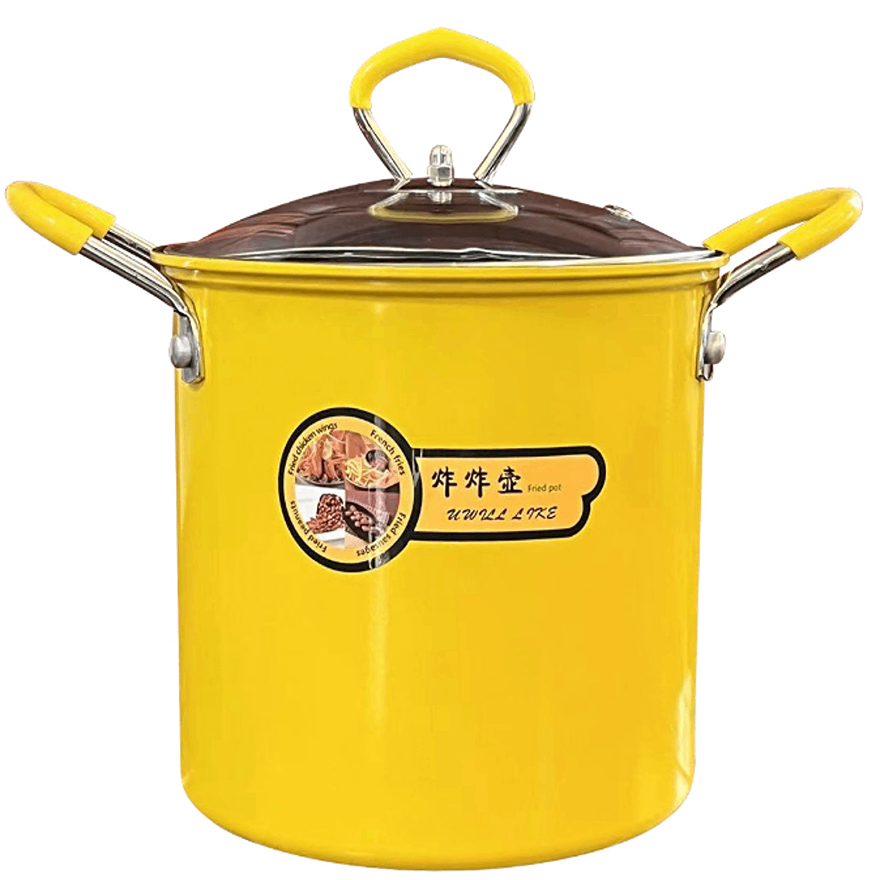 Multi-functional deep fryer, stainless steel oil filter pot, dual-purpose oil storage and frying pot for frying food (French fries, chicken fillets, etc.), splash-proof oil design, with a filter screen to separate oil residue. Some models can be used for both