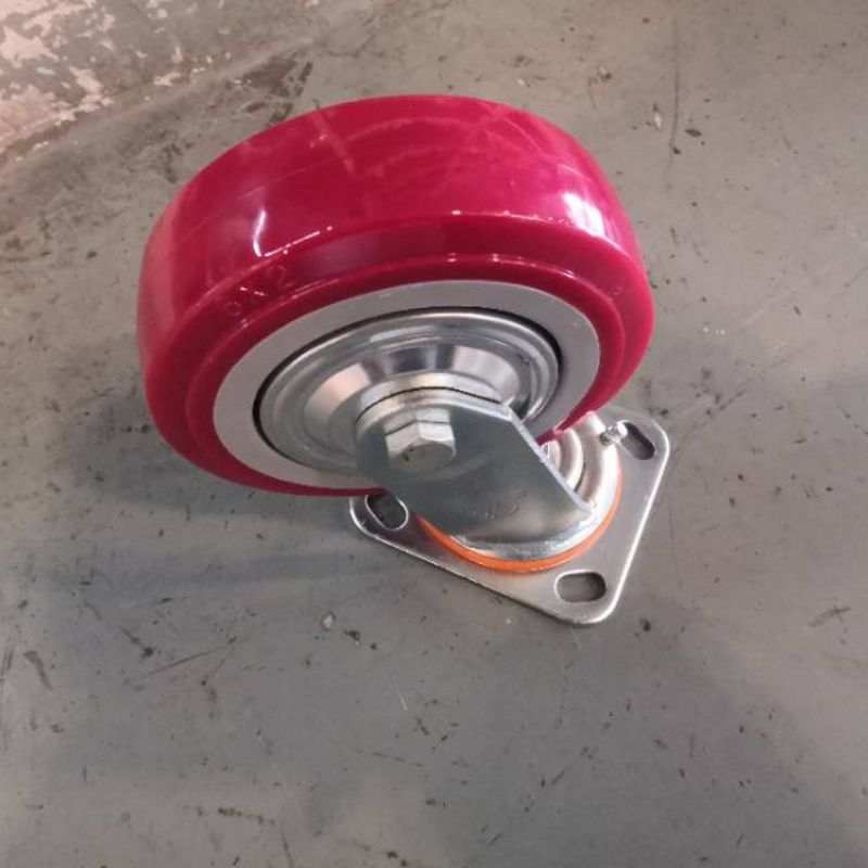 JIALE牌优质聚氨脂万向轮6寸型红色通用款工厂直销