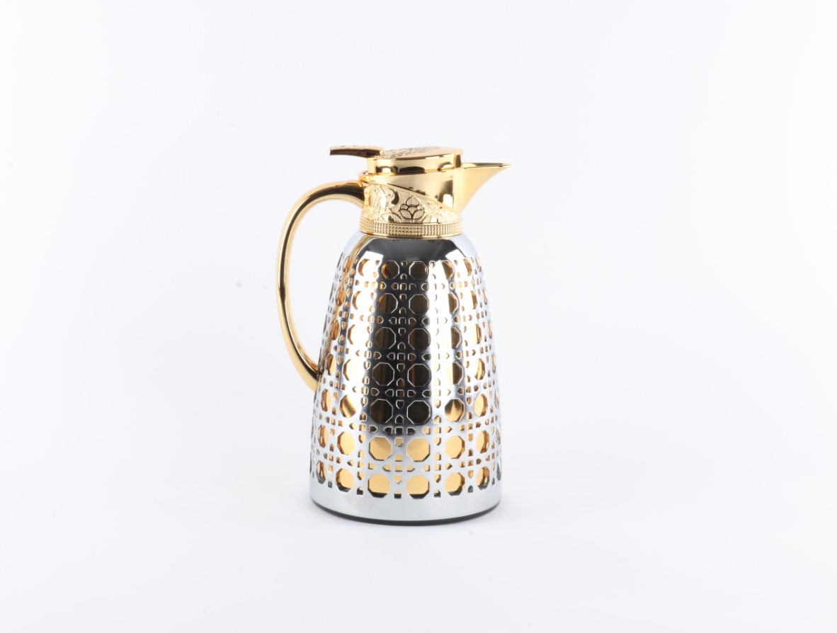 EJSHE FLASK 中东风格阿拉伯水壶电镀金银镂空迪拜高档咖啡壶茶壶
