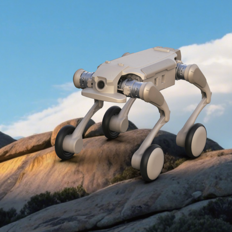 特种行业小型化四足机器人AI智能 功能齐全白底实物图