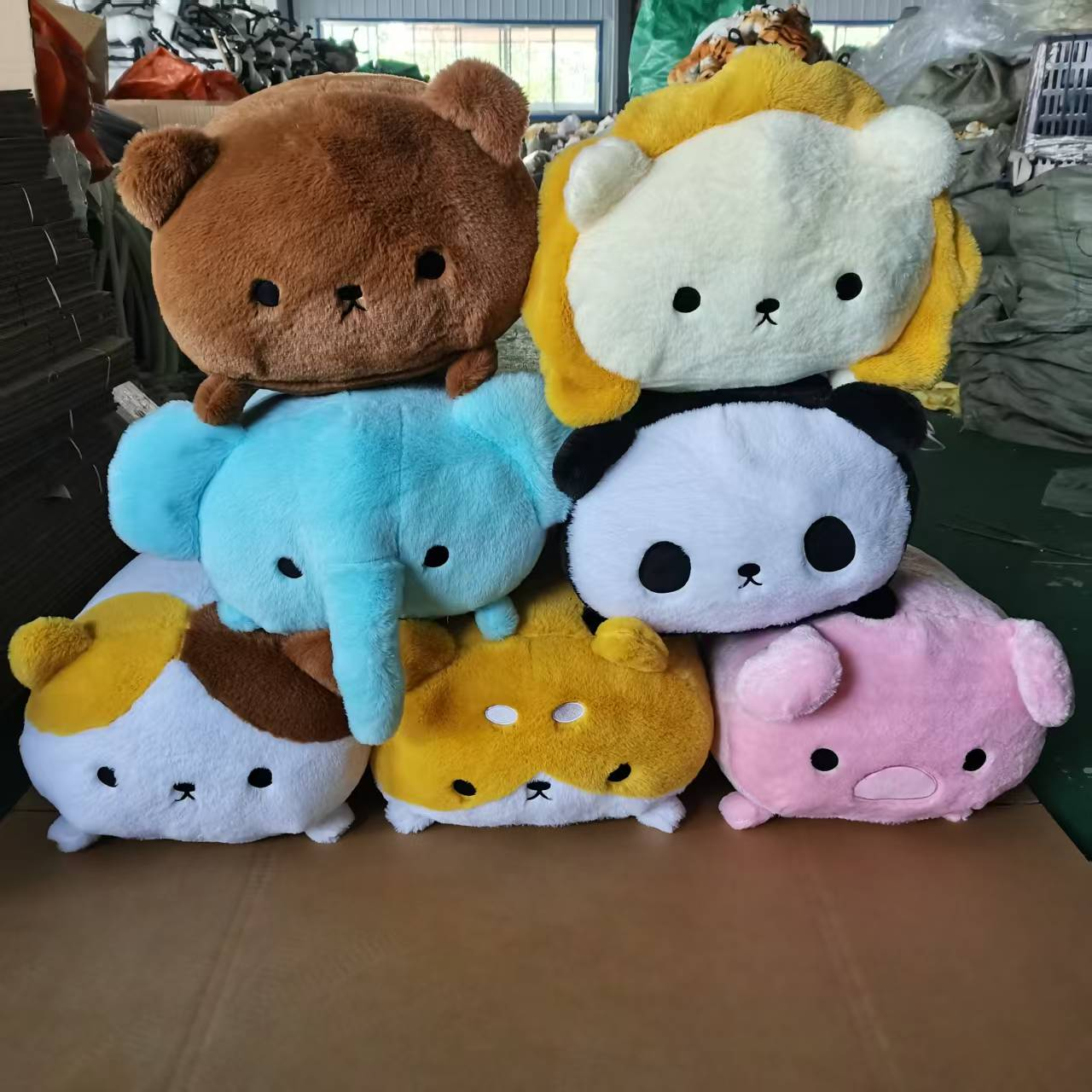 Plush toy dolls, stuffed toys, and throw pillows