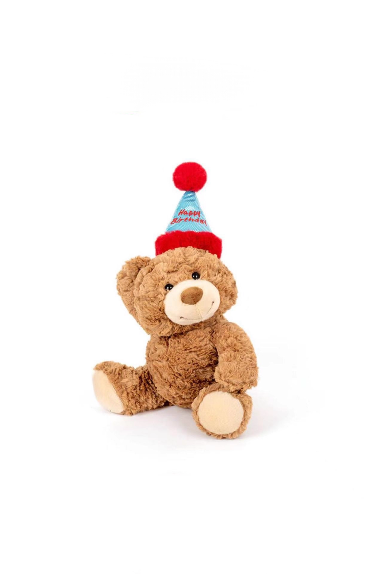 生日帽熊玩偶泰迪小熊公仔花店毛绒玩具抱花桶熊熊礼物送女友包邮细节图