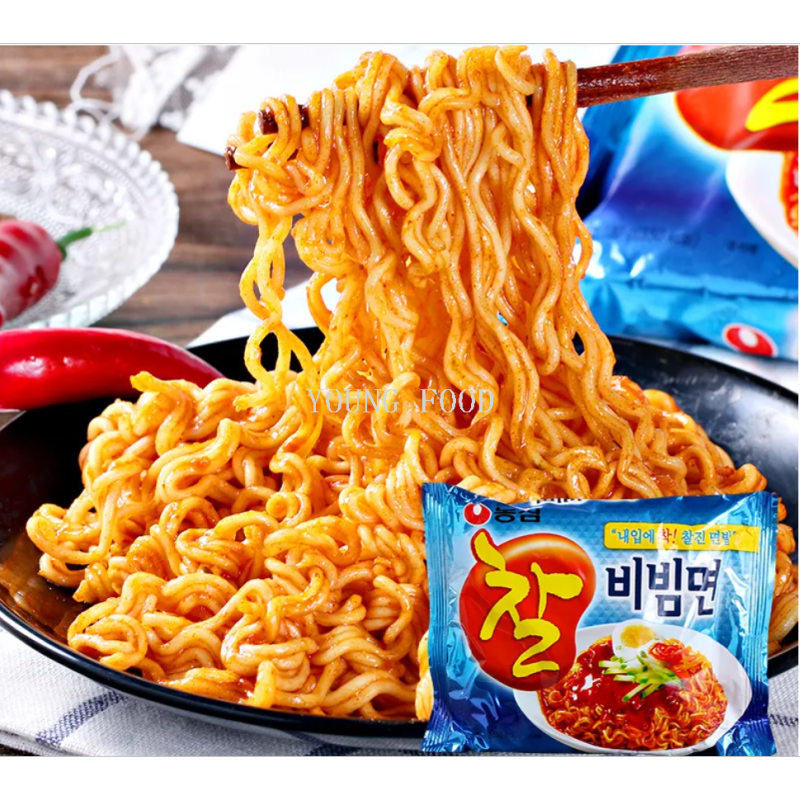 Zero batch free shipping Korean imported snack food, Nongshin Spicy Mixed Noodles, multi-pack cold mixed noodles 130g*4 bags Application Scenario
