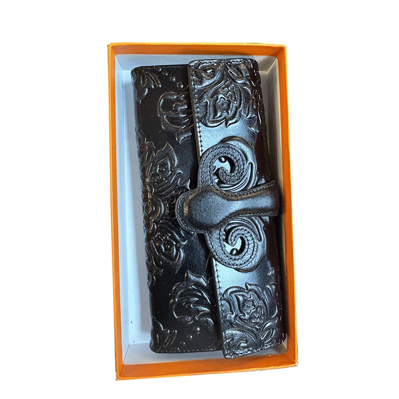 头层油蜡皮中国风复古女士钱包长款真皮牛皮女包时尚百搭女士包