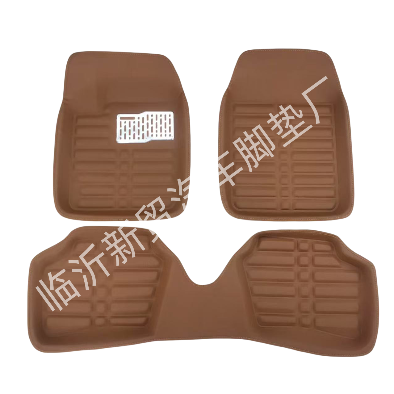 厂家直销外贸通用皮革压痕汽车脚垫立体盆形通用三片套temu代发汽车脚垫