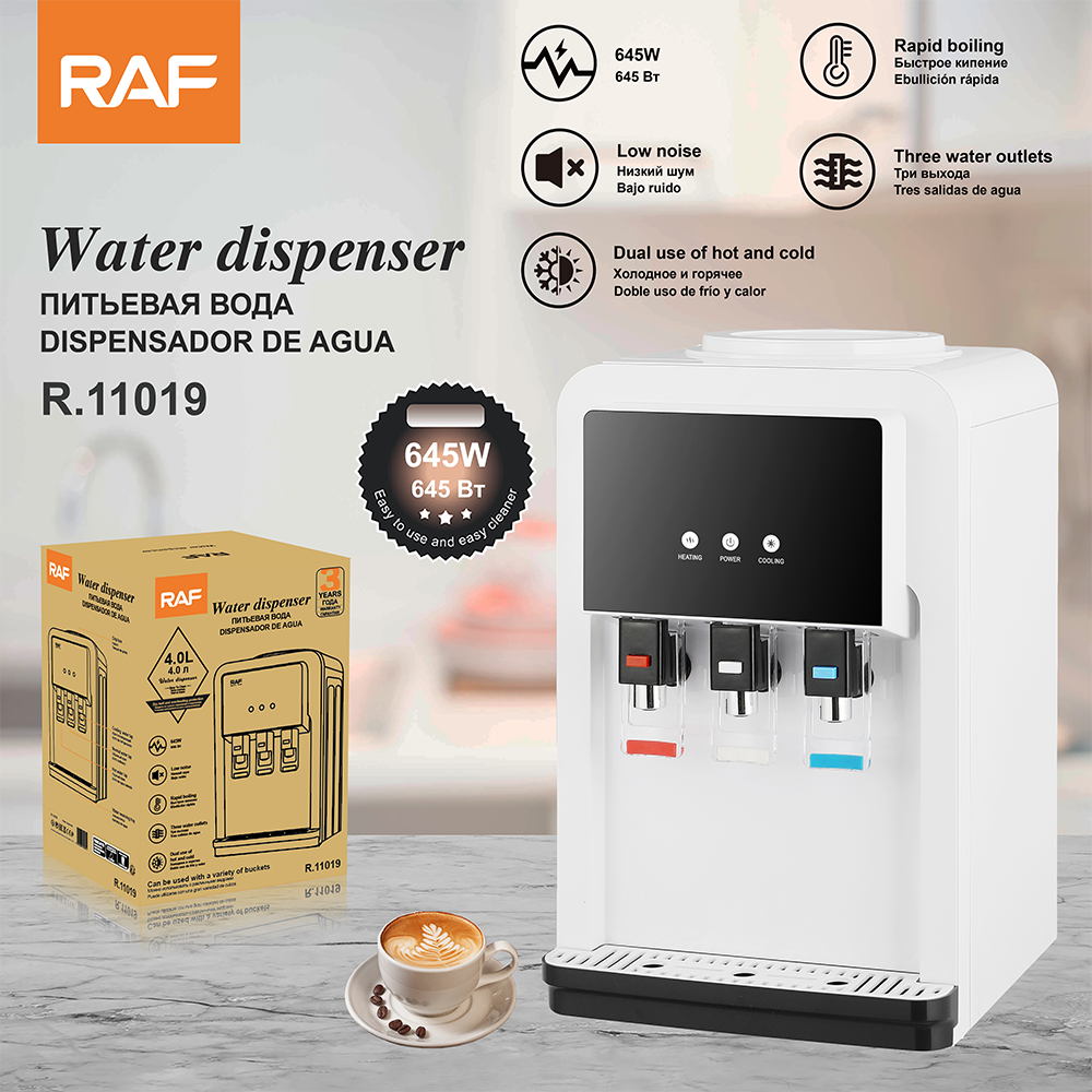 RAF European standard cross-border new water dispenser, household desktop, fast boiling, low noise, cold and hot dual-purpose, three water outlet holes