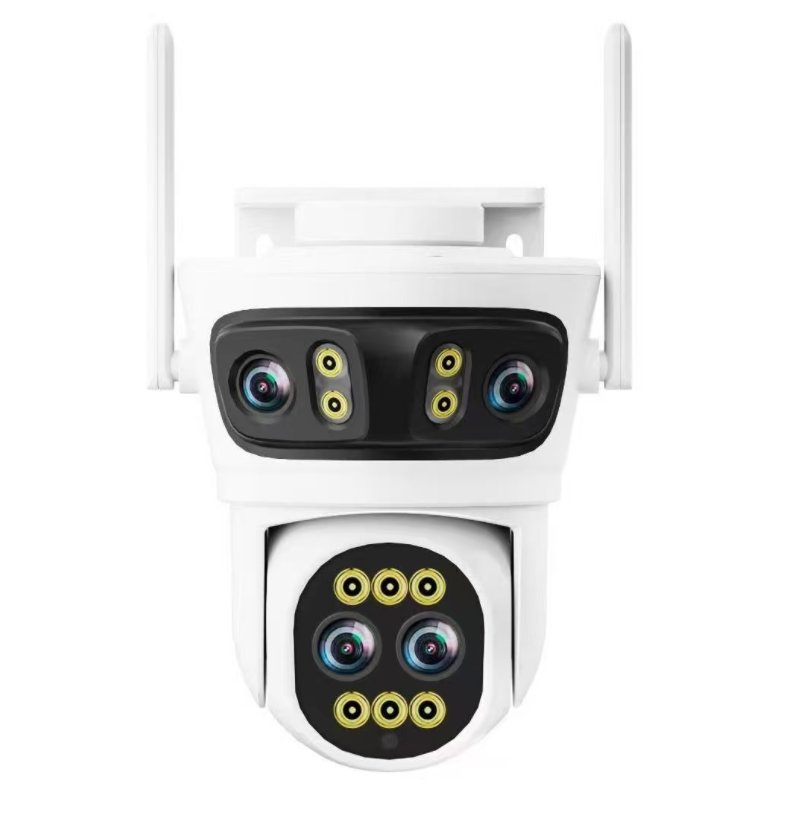三镜头三画面超广角拼接枪球联动无线监控室外防水球机高清摄像头