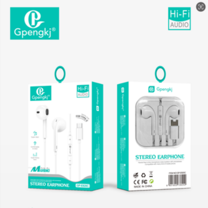 苹果有线耳机typec接口，入耳式高音质金属耳机产品图