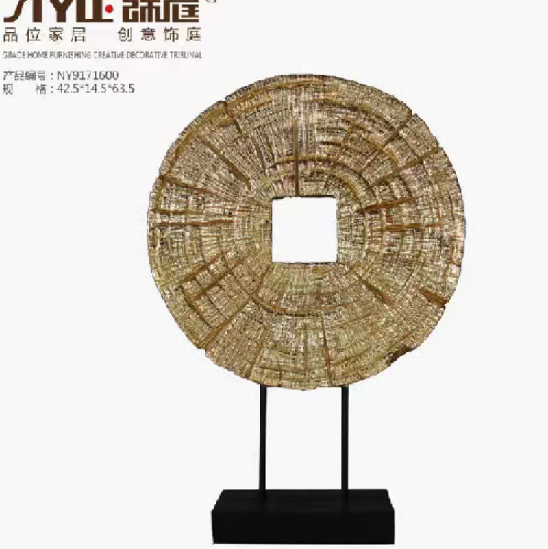 厂家批发创意树脂工艺品新中式美式轻奢风格家居玄关酒吧样板房工艺摆件