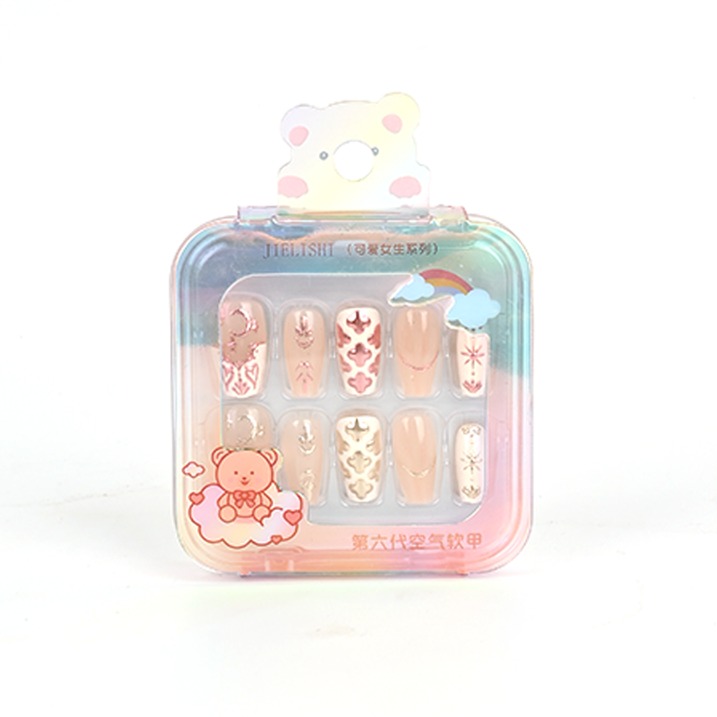  手工穿戴甲miumiu小香立体手绘小香风猫眼款纯欲气质美甲贴产品图