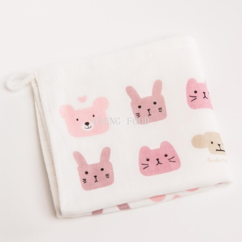 批发包邮韩国进口100%棉 宝宝多用口水巾 5条装 35*35cm 多色随机