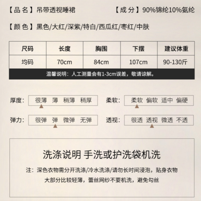 女士奶呼呼蕾丝新款吊带睡裙网纱背心蕾丝吊带薄款睡裙趣味内衣详情6