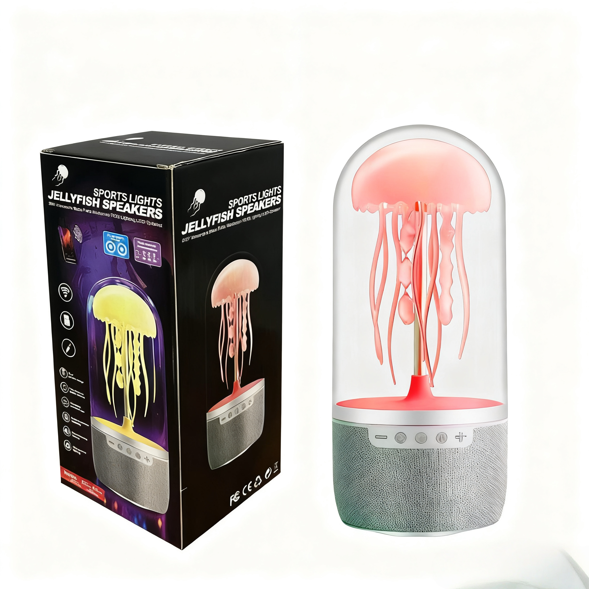 水母蓝牙音响小夜灯七彩八爪鱼无线蓝牙音箱桌面氛围灯详情1