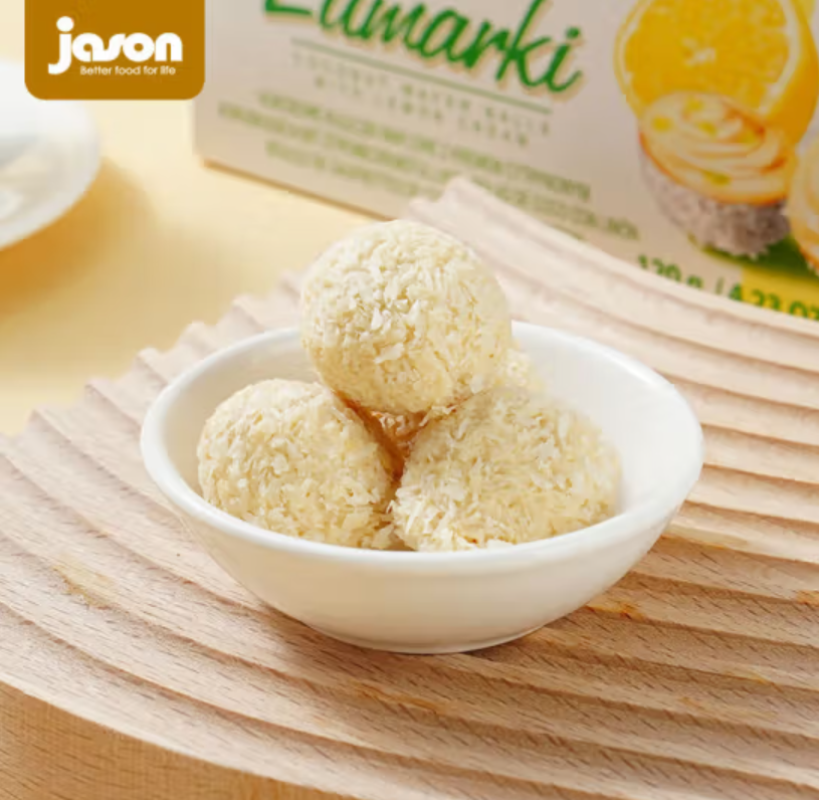 One-piece consignment imported snack meal replacement: Quqi Jiesen Coconut Waffle Balls (lemon cream Filling) 120g details Picture