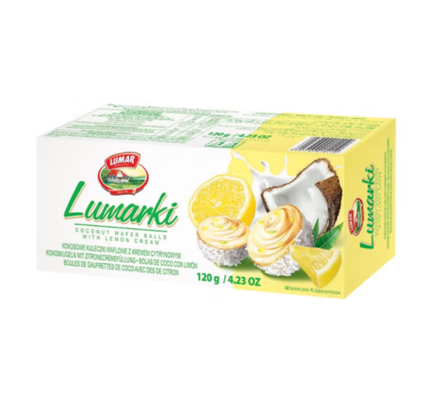 One-piece consignment imported snack meal replacement: Quqi Jiesen Coconut Waffle Balls (lemon cream Filling) 120g Item Picture
