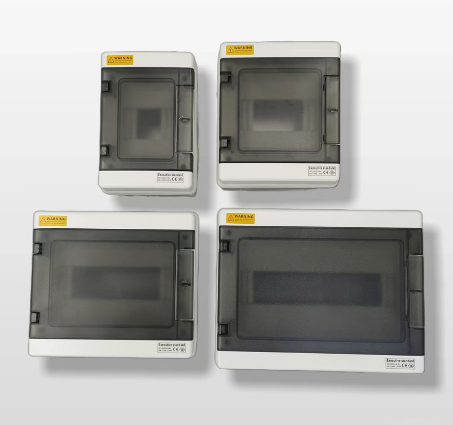 The waterproof and dustproof distribution box for electrical products features a horizontal double-lock design in multiple sizes