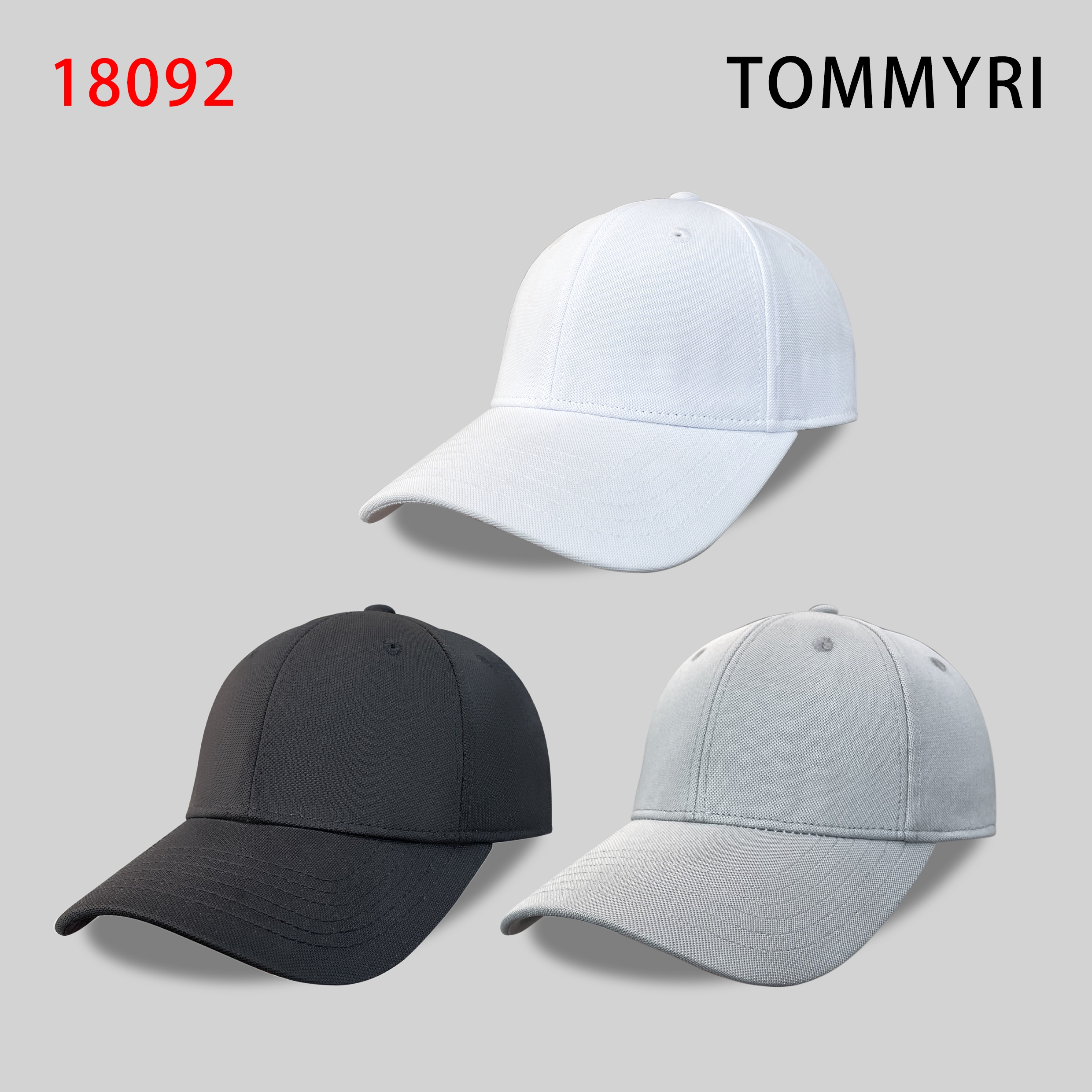 TOMMY simple solid-color baseball cap, multi-color casual baseball cap, fashionable and versatile outdoor sun hat thumbnail