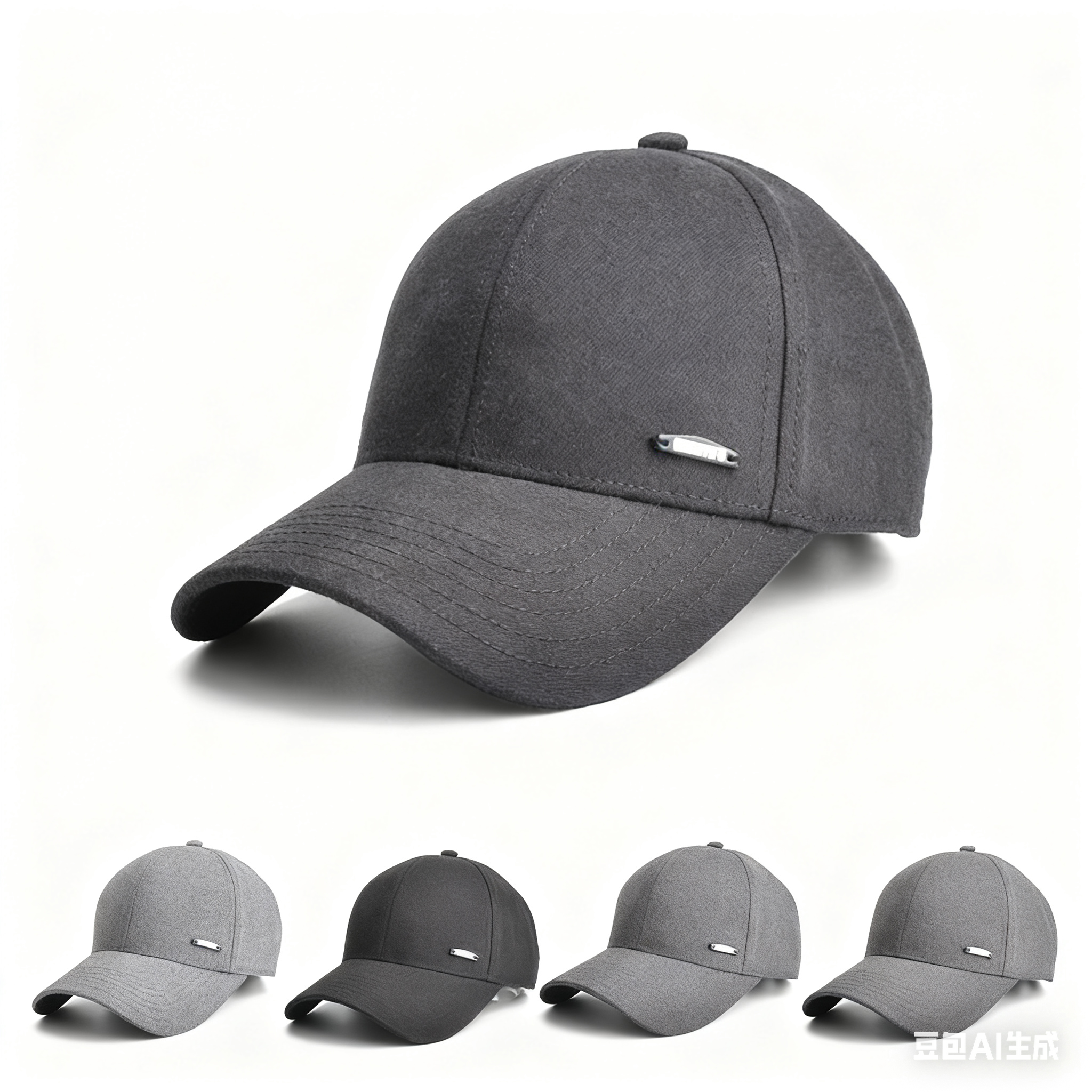 Autumn and winter Korean-style men's woolen casual baseball cap, genuine leather texture, versatile headscarf accessory, fashionable and warm cap Item Picture