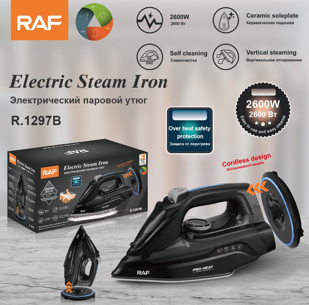 RAF European standard electric iron, household handheld wireless wired steam iron, detachable ironing machine, wireless R.1297 Specification image