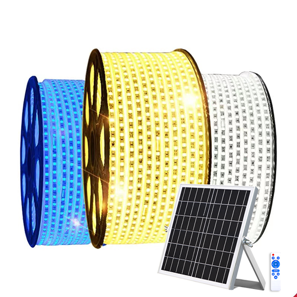Solar light strips, outdoor garden lights, camping tent lights, garden fence waterproof led soft light strips, high brightness Item Picture