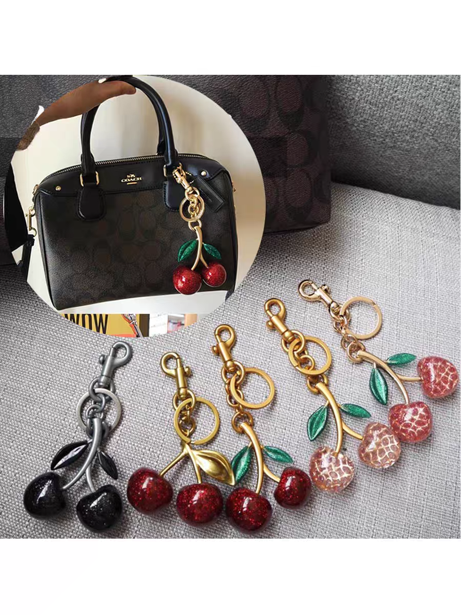 Cherry fruits are suitable for bag hangers, cherry keychains, backpack hangers, and car keychain decorations detail image 7