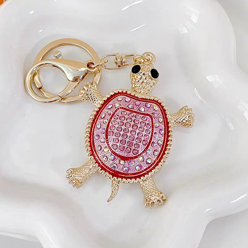 New keychain, high-end ring, new creative little turtle, diamond-encrusted alloy, fashionable bag pendant for girls detail image 8