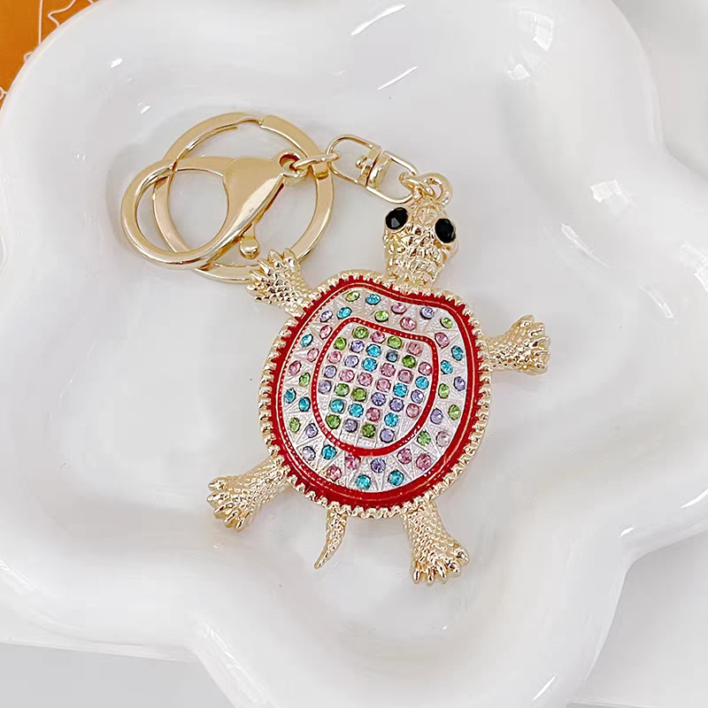 New keychain, high-end ring, new creative little turtle, diamond-encrusted alloy, fashionable bag pendant for girls detail image 7