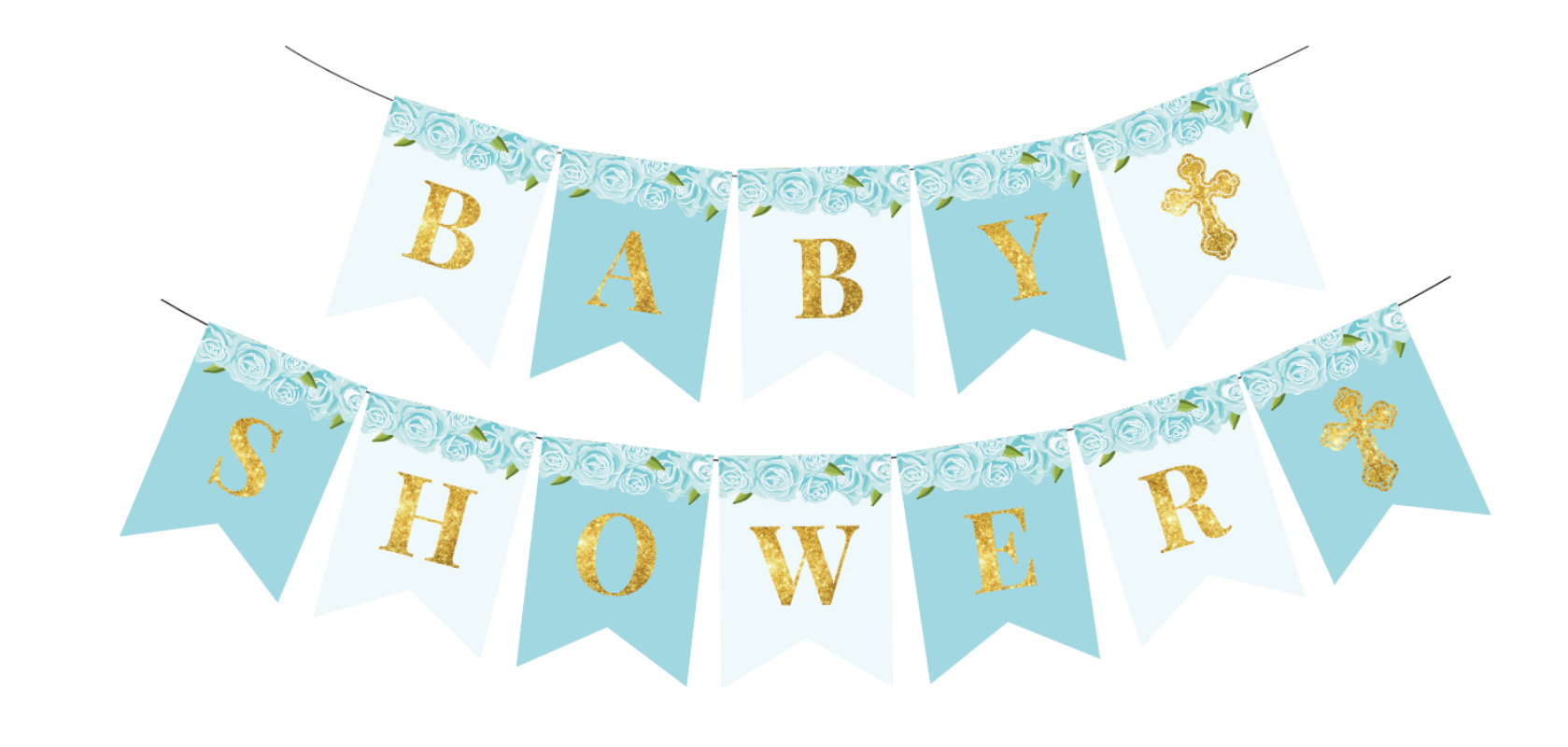 节日派对装饰  彩印拉旗  210克白卡 英语 洗礼 BABY  SHOWER 毕业布置场景派对布置用品装饰